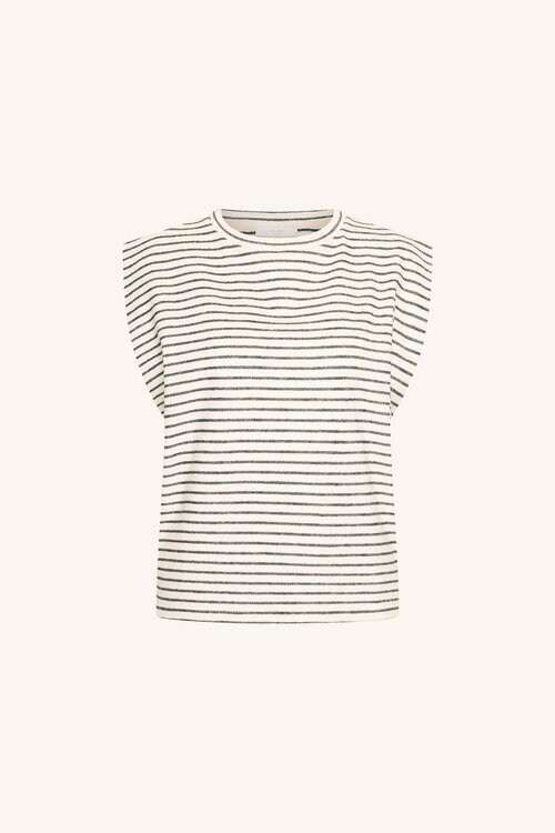 By Bar Zwart-witte Diede Heavy Jersey Gestreepte Top