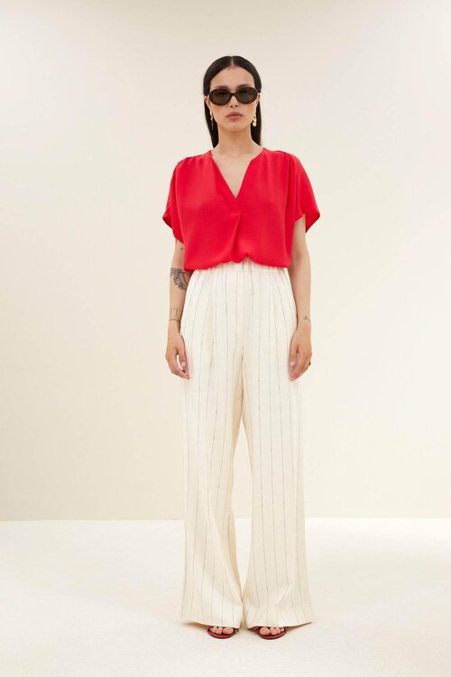 By Bar Benji Pinstripe Broek in Crème