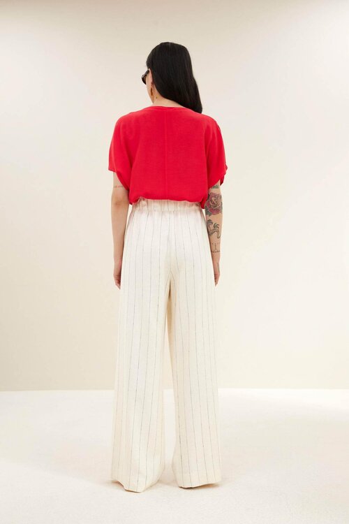 By Bar Benji Pinstripe Broek in Crème