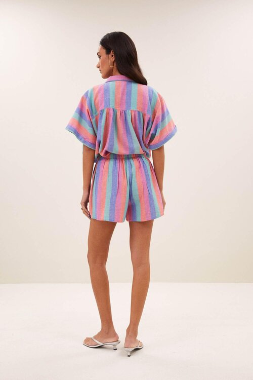 By Bar Vrolijke kleuren Sunny Rainbow Pleats blouse