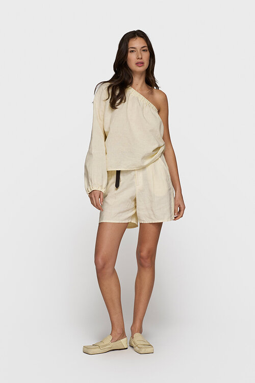 10Days Vanilla one-shoulder top van linnen