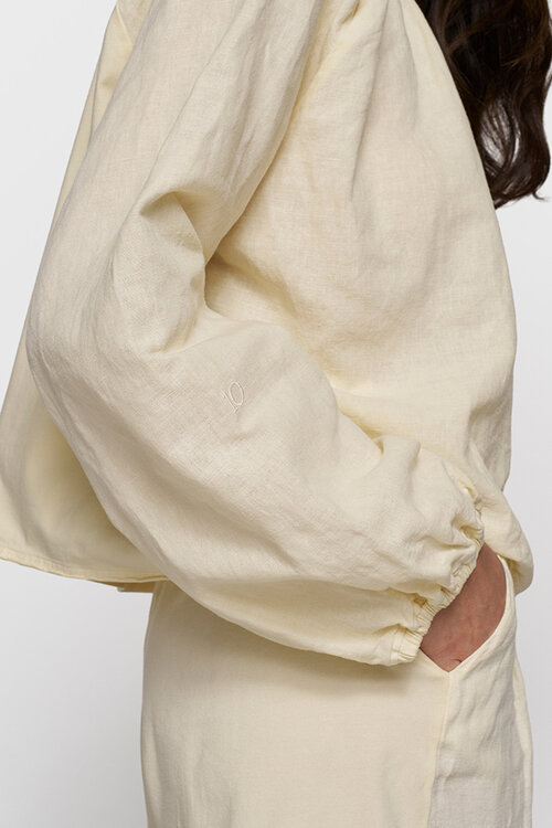 10Days Vanilla one-shoulder top van linnen