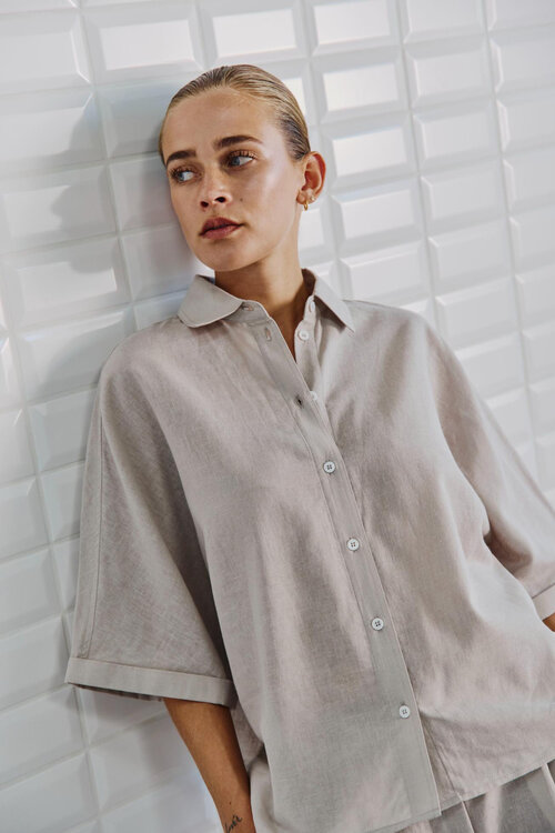 WITHBLACK Grijze WBLBIANCA BATSLEEVE BLOUSE