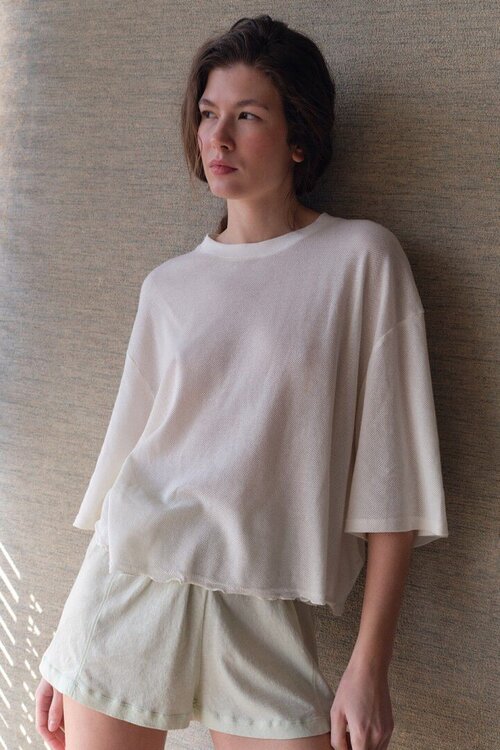 American Vintage T-shirt in ecru kleur