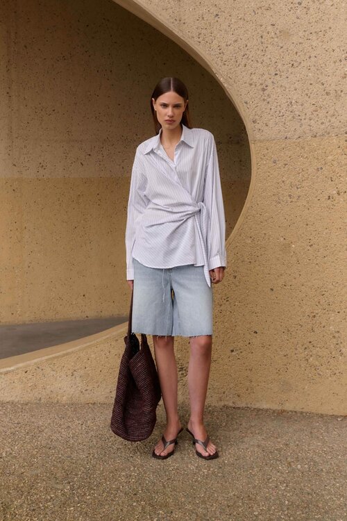 Club L'avenir Juliette Blouse in Blauw/Wit