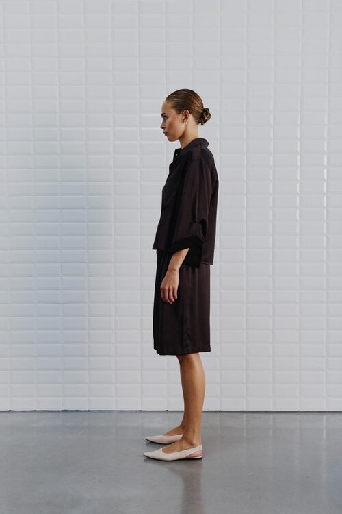 WITHBLACK Bruine WBLPADDIE SATEEN KORTE BROEK