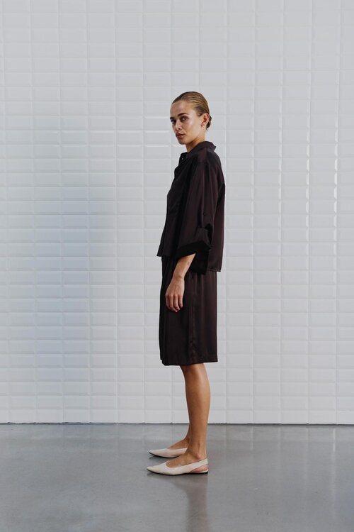 WITHBLACK Bruine WBLPADDIE SATEEN KORTE BROEK