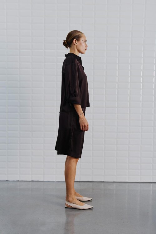 WITHBLACK Bruine WBLPADDIE SATEEN KORTE BROEK