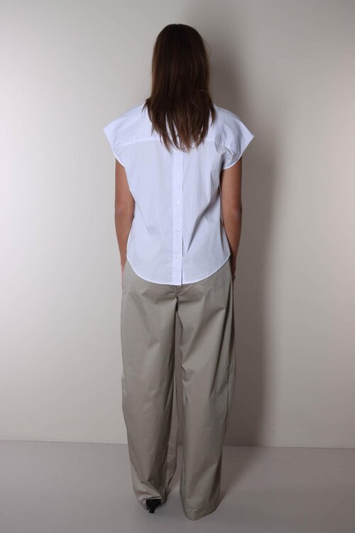 Co'couture Wit Elara Shirt met Split aan de Achterkant