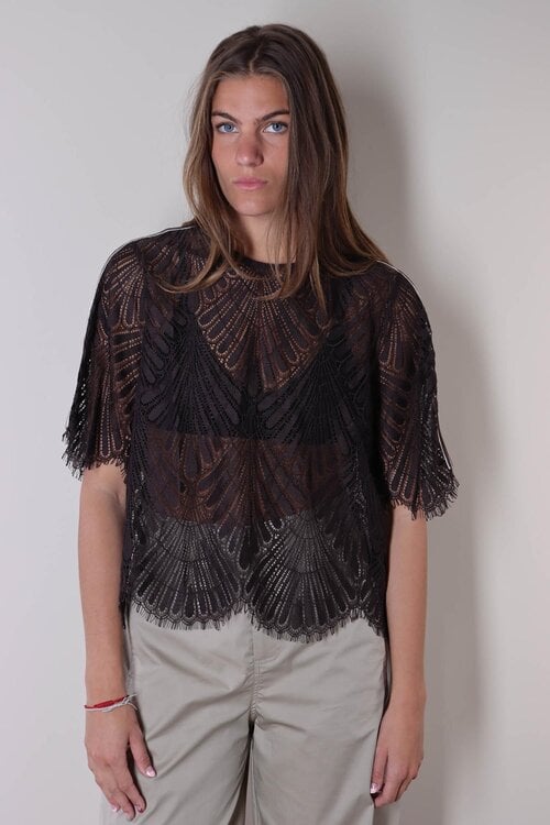 Co'couture Leti Lace Blouse in Bruin