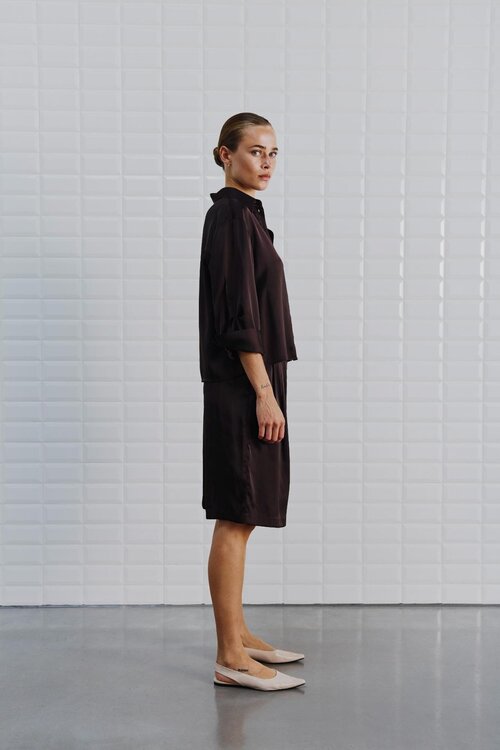 WITHBLACK Bruin Sateen Overhemd WBLPADDIE