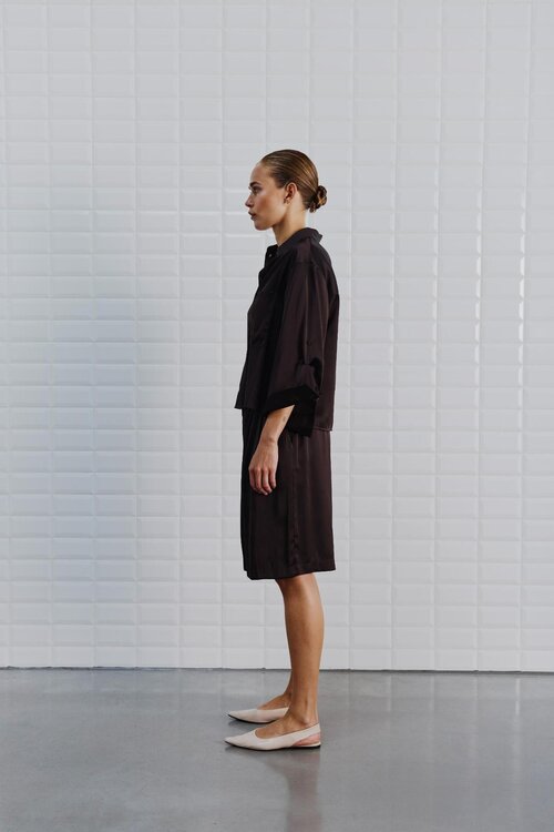 WITHBLACK Bruin Sateen Overhemd WBLPADDIE