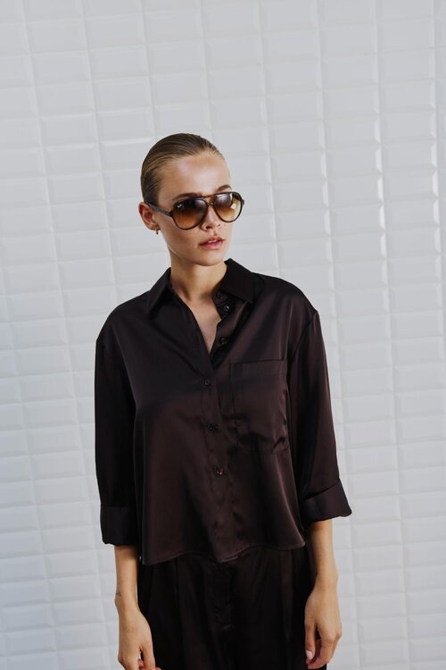 WITHBLACK Bruin Sateen Overhemd WBLPADDIE