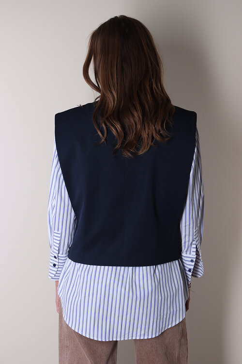 Haute L'Amitie Marineblauwe Premiere Box Gilet