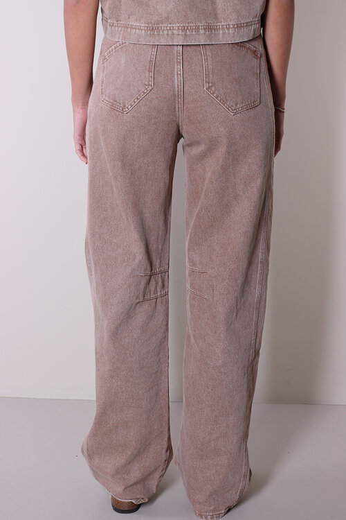 Haute L'Amitie Camel Drew Barrel Jeans