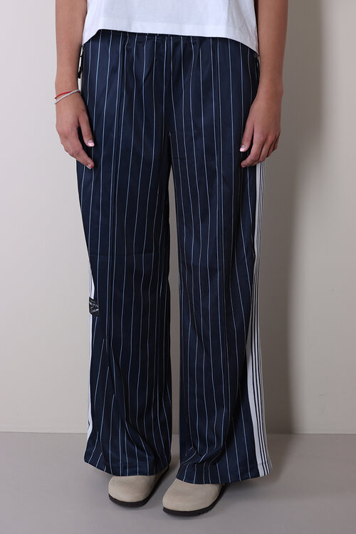 Haute L'Amitie Marineblauwe Baggy Broek met Streepjespatroon