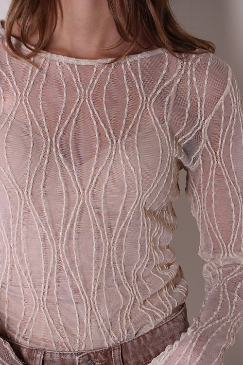 Co'couture Sand Marcy Mesh Blouse