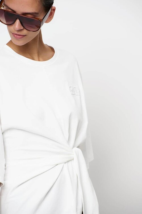 Dante 6 Wit Dori T-shirt met gedraaid detail