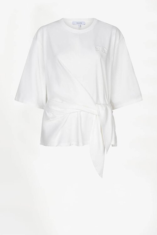 Dante 6 Wit Dori T-shirt met gedraaid detail