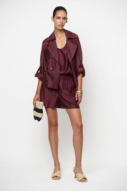 Dante 6 Svea korte trench blazer in bruin