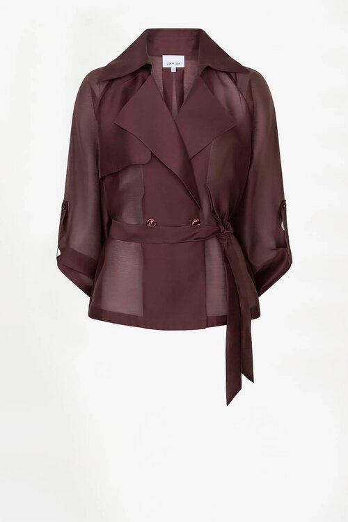 Dante 6 Svea korte trench blazer in bruin