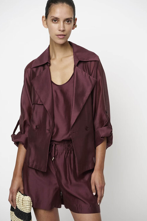 Dante 6 Svea korte trench blazer in bruin