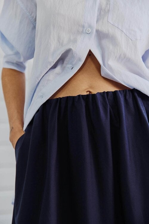 WITHBLACK Lichtblauw WBLSHORTY SOFT LS OVERHEMD