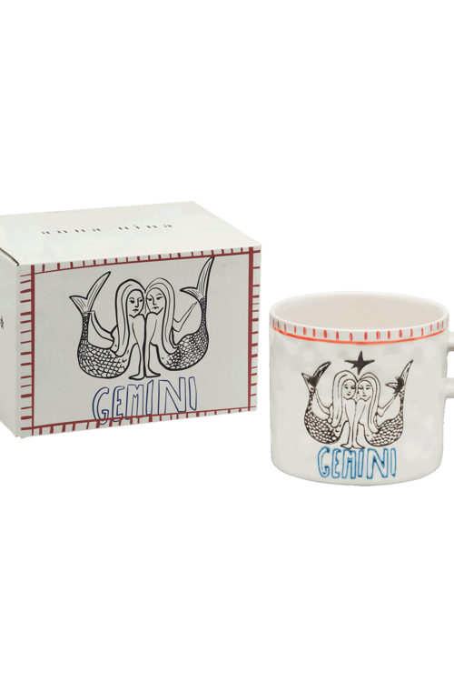 Anna & Nina Zodiac Gemini Theemok in Wit
