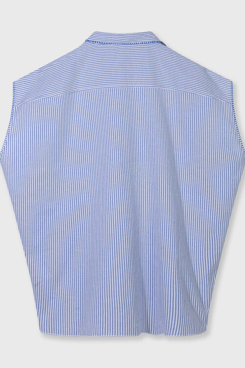 10Days katoenen blouse met strepen in blauw