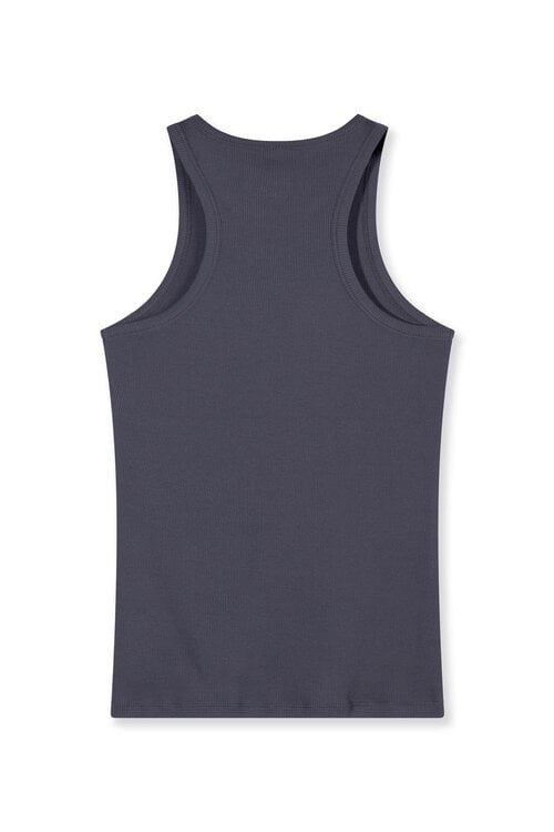 10Days ribgebreide tanktop in staalblauw