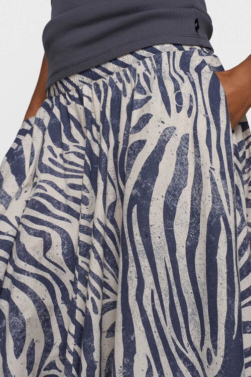10Days Brede rok met zebraprint in luchtige voile stof