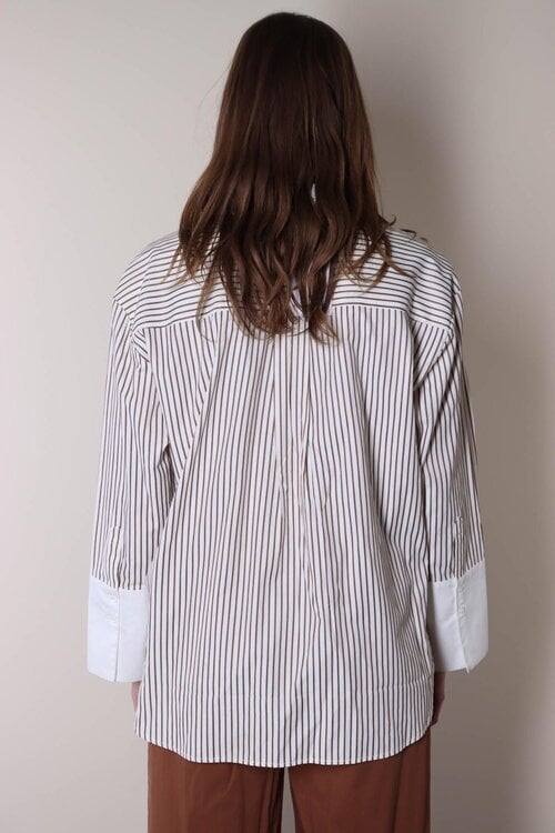 Co'couture Avara Shirt in Bruin/Wit