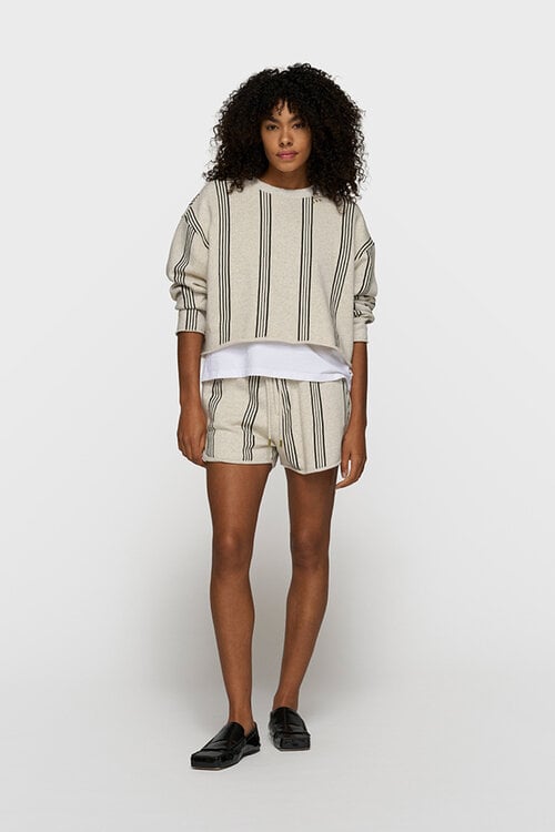 10Days Soft White Melee gestreepte easy shorts