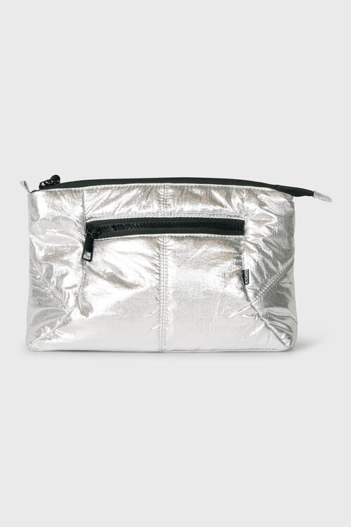 10Days Zilverkleurige mini pouch in bananenvorm