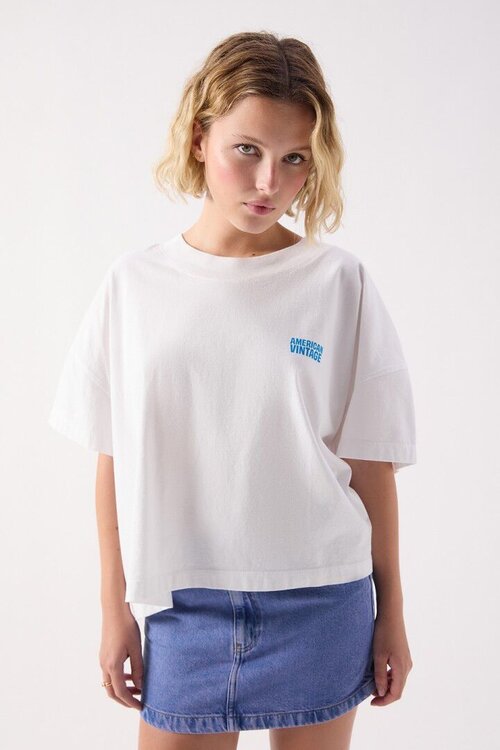 American Vintage Wit T-shirt van VAND. Lifestyle