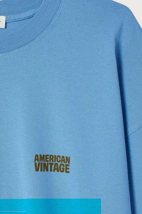 American Vintage Gixy T-shirt in Blauw