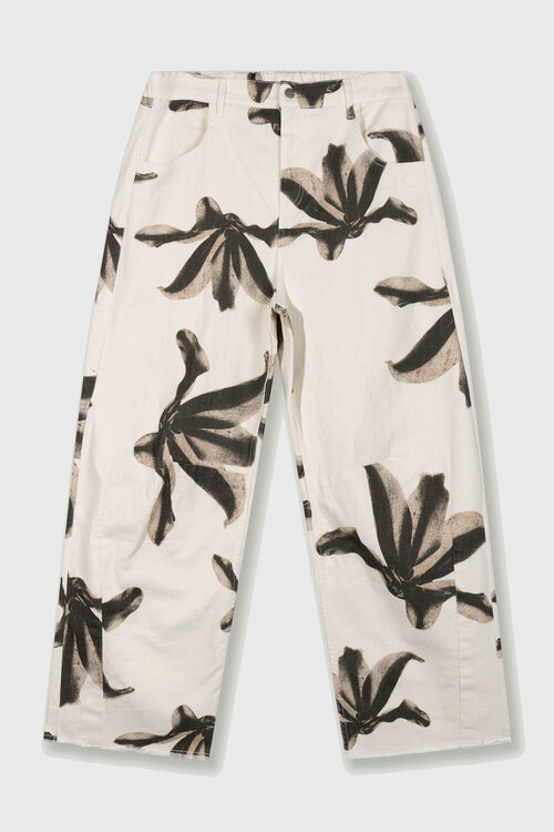 10Days Ecru bloemenprint western broek