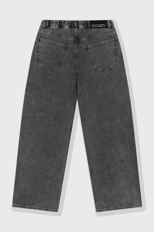 10Days Grijze wijde jog denim broek