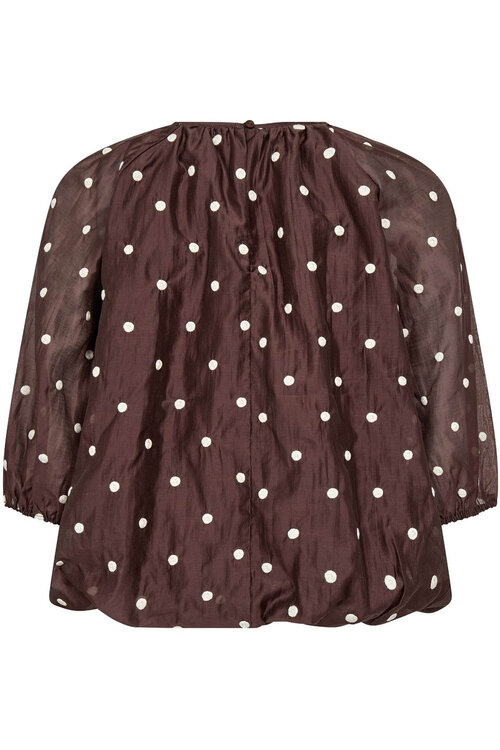 Co'couture Dita Dot Blouse in Bruin