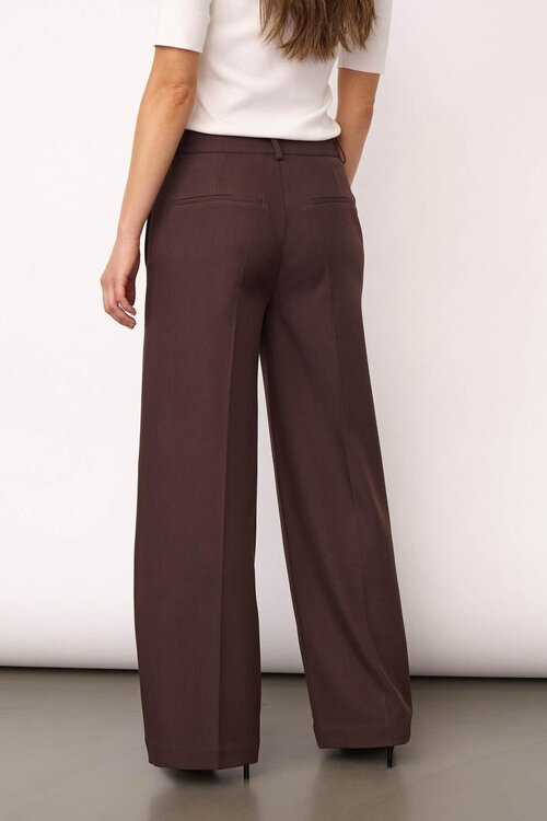 Co'couture Luna Wide Pants in een diepe, donkere bruine tint