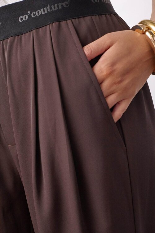 Co'couture Alini Track pants in een diepe, bruine tint