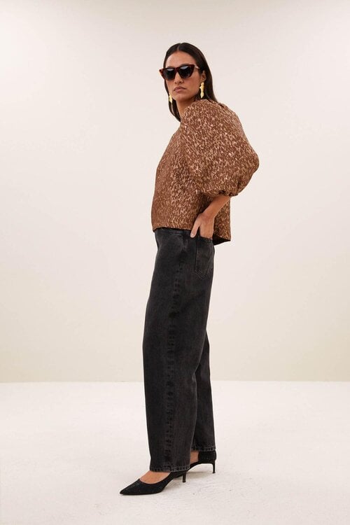 By Bar Jet glinsterende blouse in brons