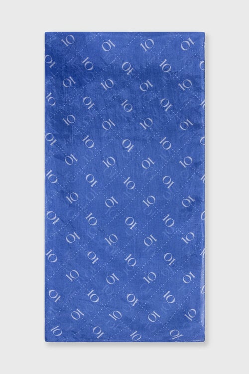 10Days Zijden sjaal met monogram in blauw