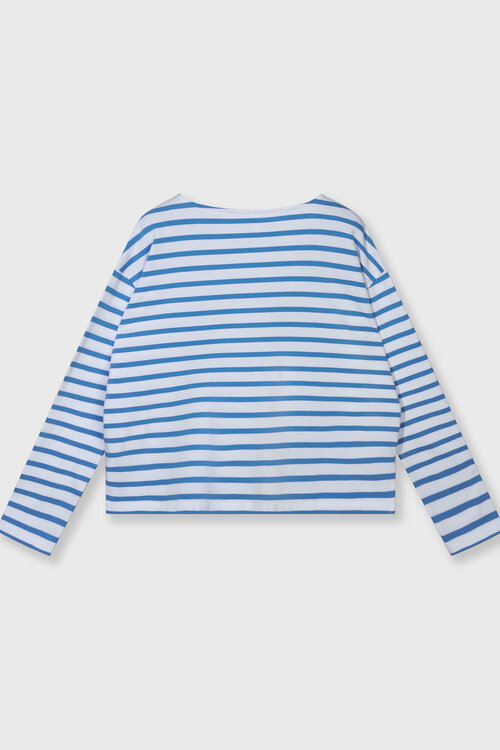 10Days Blauw gestreept shirt met boothals