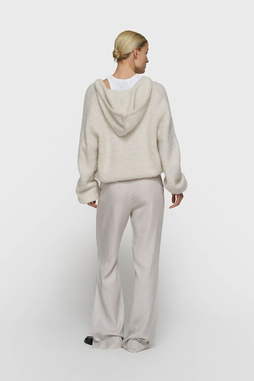 10Days gebreide trui met capuchon lurex ecru