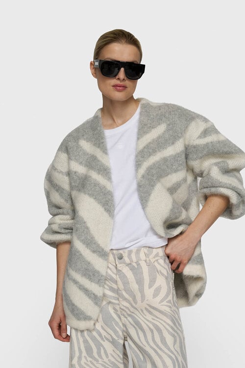 10Days Ecru zebra gebreid vest