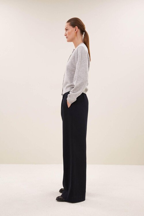 By Bar Benji antraciet gestreepte pantalon