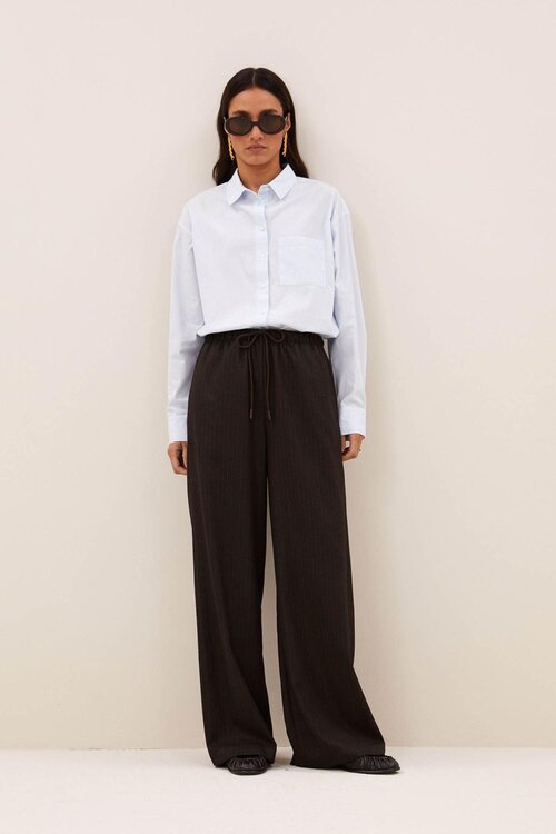 By Bar Pelie gestreepte pantalon in bruin