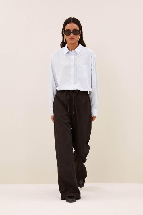 By Bar Pelie gestreepte pantalon in bruin