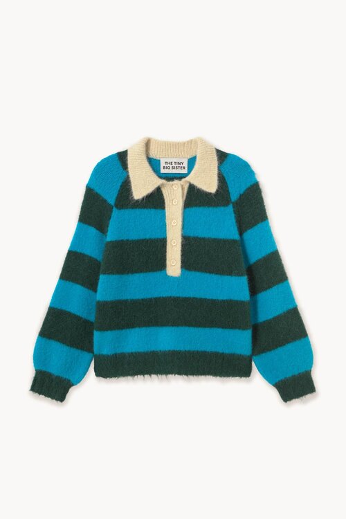 The Tiny Big Sister Frank Polo sweater met strepen in Blauw